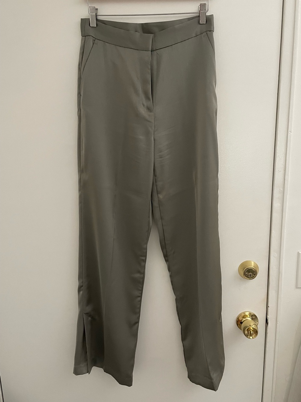 H&M Satin Sage Trousers, Size 8